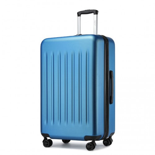 KSK2477 - Kono Durable 28 Inch Expandable ABS+PC Vertical Textured Hard Shell Suitcase with Secure 3-Digit Lock - Navy