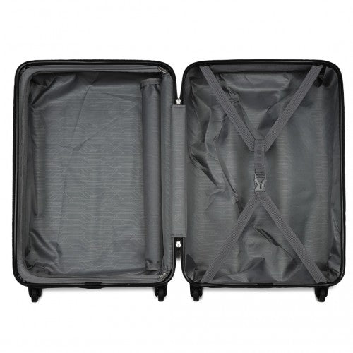 KSK2477 - Kono Durable 24 Inch Lightweight ABS+PC Vertical Textured Check-in Suitcase with Secure 3-Digit Lock - Navy
