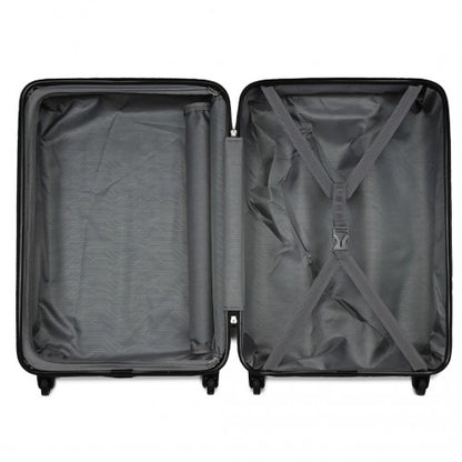 KSK2477 - Kono Durable 24 Inch Lightweight ABS+PC Vertical Textured Check-in Suitcase with Secure 3-Digit Lock - Navy