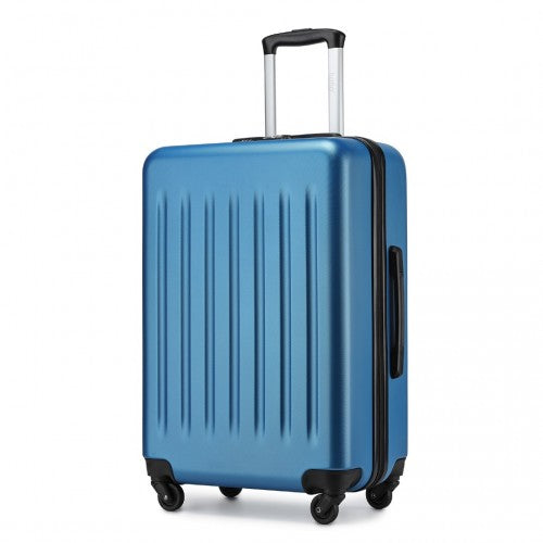 KSK2477 - Kono Durable 24 Inch Lightweight ABS+PC Vertical Textured Check-in Suitcase with Secure 3-Digit Lock - Navy