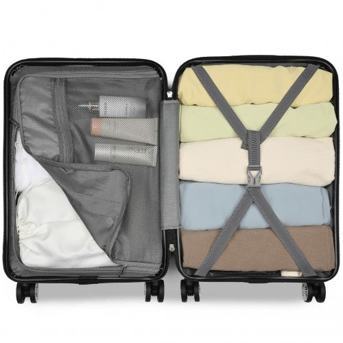 KSK2482 - Kono 24 Inch Expandable Horizontal Engraved Hard Shell ABS+PC Check-In Suitcase with TSA Lock - Gold