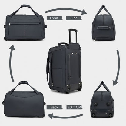 KSK2489 - Kono Durable Folding Travel Trolley Bag with Enhanced Features and Multi Compartment - Grey