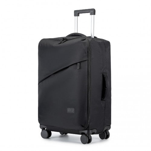 KSK2491 - Kono 24 Inch Lightweight Durable Soft Shell Suitcase with TSA Lock and Separate Wet/Dry Compartment - Black