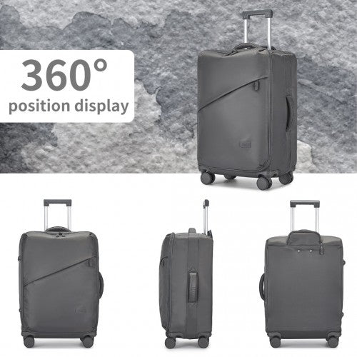 KSK2491 - Kono 28 Inch Lightweight Durable Soft Shell Suitcase with TSA Lock and Separate Wet/Dry Compartment - Grey
