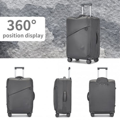 KSK2491 - Kono 28 Inch Lightweight Durable Soft Shell Suitcase with TSA Lock and Separate Wet/Dry Compartment - Grey