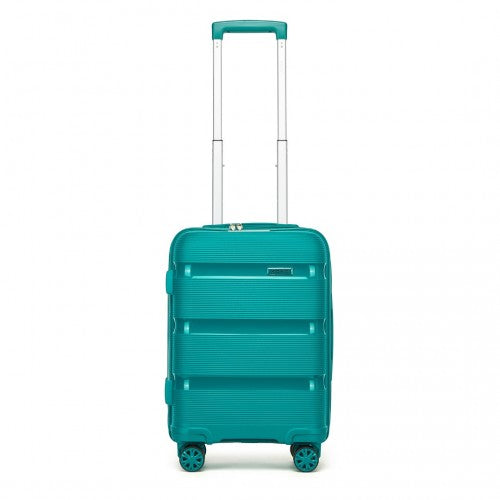 KSK2492 - Kono 19-Inch PP Hardshell Carry-On Suitcase–Lightweight Cabin Luggage with TSA Lock, 360° Silent Spinner Wheels - Blue and Green