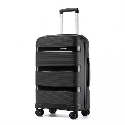KSK2492 - Kono 24-Inch PP Hardshell Suitcase–Durable Checked Luggage with TSA Lock & 360° Spinner Silent Wheels - Black