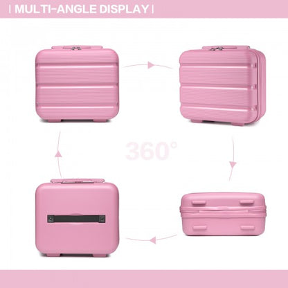 KSK2492 - Kono 12-Inch PP Hardshell Lightweight Vanity Case for Travel & Daily Use - Pink