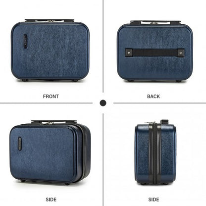 KSK2493 - Kono 12 inch Hard Shell Cosmetic Case – Durable Travel Makeup Organizer with YKK Zipper - Navy