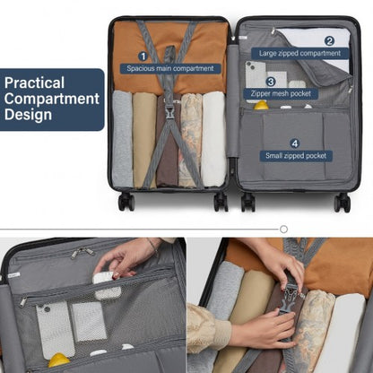 KSK2493 - Kono Durable 24 Inch ABS+PC Hardshell Suitcase with TSA Lock Lightweight Travel Luggage with 360° Spinner Wheels - Navy