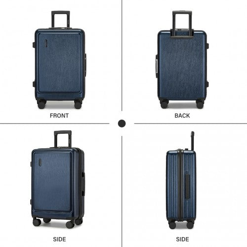 KSK2493 - Kono Durable 24 Inch ABS+PC Hardshell Suitcase with TSA Lock Lightweight Travel Luggage with 360° Spinner Wheels - Navy