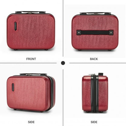 KSK2493 - Kono 12 inch Hard Shell Cosmetic Case – Durable Travel Makeup Organizer with YKK Zipper - Burgundy