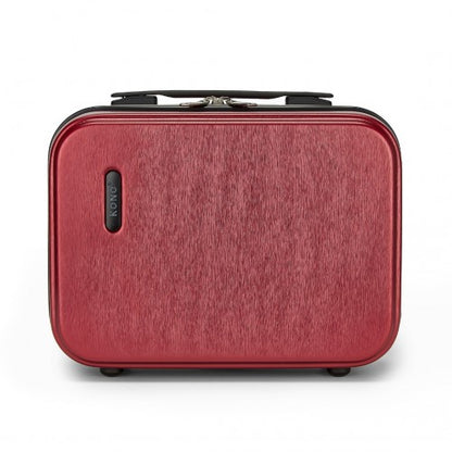 KSK2493 - Kono 12 inch Hard Shell Cosmetic Case – Durable Travel Makeup Organizer with YKK Zipper - Burgundy