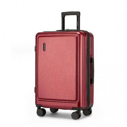 KSK2493 - Kono Durable 24 Inch ABS+PC Hardshell Suitcase with TSA Lock Lightweight Travel Luggage with 360° Spinner Wheels - Burgundy