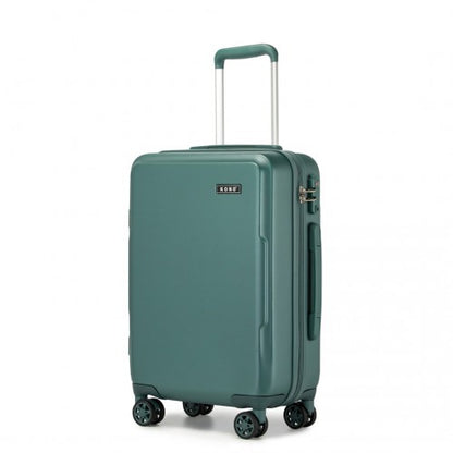 KSK2494 - Kono 20 Inch Cabin Size Minimalist Hard Shell ABS+PC Carry-On Suitcase with TSA Lock 360° Spinner Wheels - Military Green