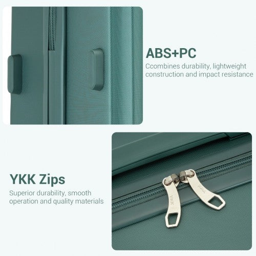 KSK2494 - Kono 28 Inch Minimalist Hard Shell ABS+PC Check-In Suitcase with TSA Lock 360° Spinner Wheels - Military Green