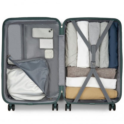 KSK2494 - Kono 24 Inch Minimalist Hard Shell ABS+PC Check-In Suitcase with TSA Lock 360° Spinner Wheels - Military Green