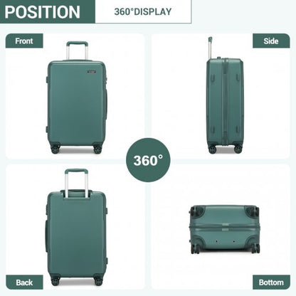 KSK2494 - Kono 28 Inch Minimalist Hard Shell ABS+PC Check-In Suitcase with TSA Lock 360° Spinner Wheels - Military Green