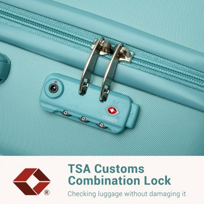 KSK2494 - Kono 24 Inch Minimalist Hard Shell ABS+PC Check-In Suitcase with TSA Lock 360° Spinner Wheels - Blue