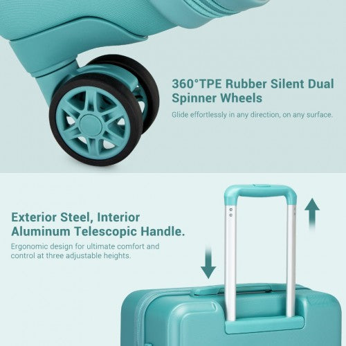 KSK2494 - Kono 24 Inch Minimalist Hard Shell ABS+PC Check-In Suitcase with TSA Lock 360° Spinner Wheels - Blue