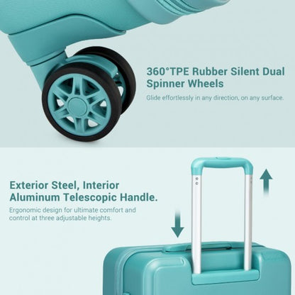 KSK2494 - Kono 28 Inch Minimalist Hard Shell ABS+PC Check-In Suitcase with TSA Lock 360° Spinner Wheels - Blue