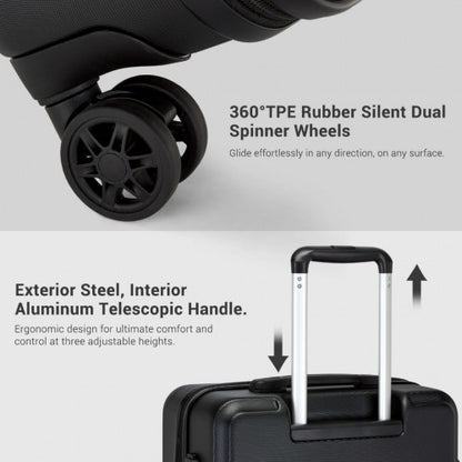 KSK2494 - Kono 28 Inch Minimalist Hard Shell ABS+PC Check-In Suitcase with TSA Lock 360° Spinner Wheels - Black