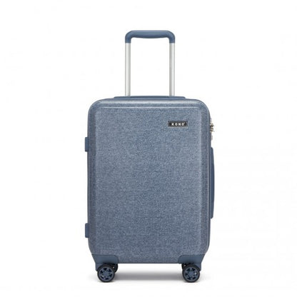 KSK2494 - Kono 20 Inch Cabin Size Minimalist Hard Shell ABS+PC Carry-On Suitcase with TSA Lock 360° Spinner Wheels - Denim Blue