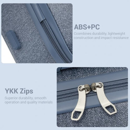 KSK2494 - Kono 28 Inch Minimalist Hard Shell ABS+PC Check-In Suitcase with TSA Lock 360° Spinner Wheels - Denim Blue