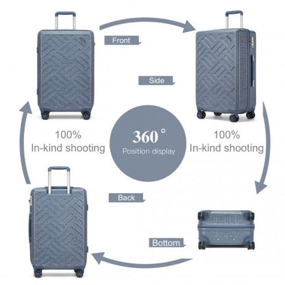 KSS2495 - Supercase 20 Inch Sleek Geometric Pattern Hard Shell ABS+PC Cabin Carry-On Suitcase with TSA Lock - Denim Blue
