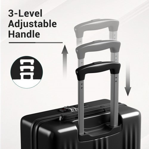 KSK2583 - Kono Premium ABS+PC 24 Inch Hard Shell Medium Check-In Luggage with TSA Lock & 360° Silent Spinner Wheels - Black