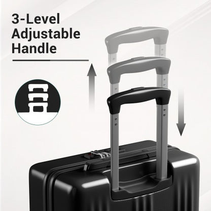 KSK2583 - Kono Premium ABS+PC 28 Inch Hard Shell Large Travel Suitcase for Long Haul Travel with TSA Lock - Black