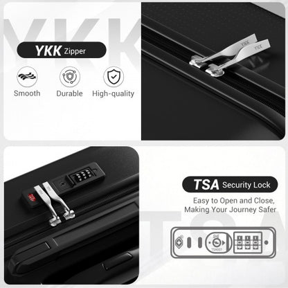 KSK2583 - Kono Premium ABS+PC 28 Inch Hard Shell Large Travel Suitcase for Long Haul Travel with TSA Lock - Black