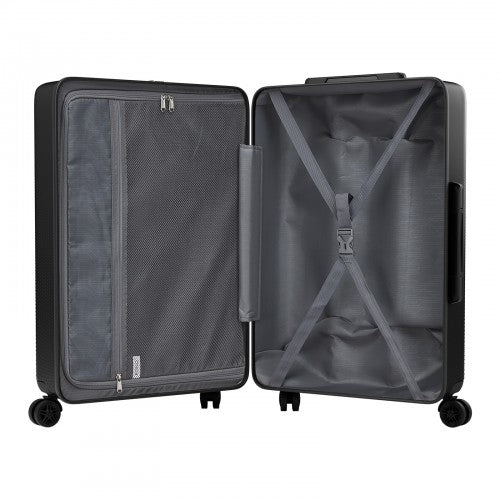 KSK2583 - Kono Premium ABS+PC 28 Inch Hard Shell Large Travel Suitcase for Long Haul Travel with TSA Lock - Black