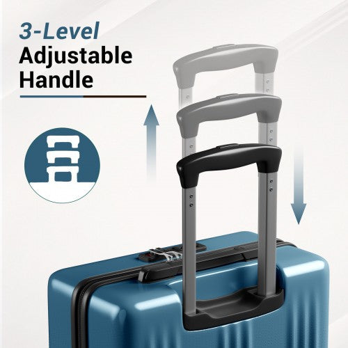 KSK2583 - Kono Premium ABS+PC 24 Inch Hard Shell Medium Check-In Luggage with TSA Lock & 360° Silent Spinner Wheels - Navy
