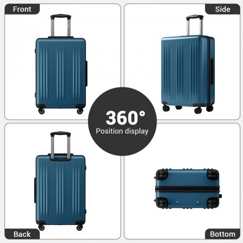 KSK2583 - Kono Premium ABS+PC 24 Inch Hard Shell Medium Check-In Luggage with TSA Lock & 360° Silent Spinner Wheels - Navy