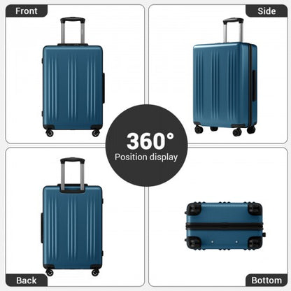 KSK2583 - Kono Premium ABS+PC 24 Inch Hard Shell Medium Check-In Luggage with TSA Lock & 360° Silent Spinner Wheels - Navy