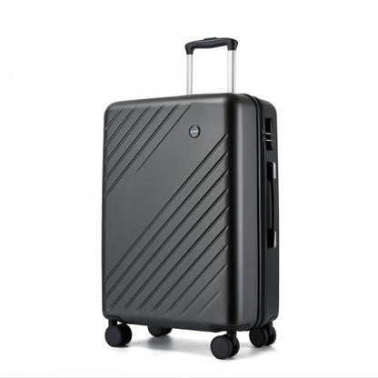 KSK2585 - Kono ABS+PC Hard Shell 3 Piece Luggage Set (20/24/28 Inch) with Diagonal Strap, Silent Wheels & Complete Travel Solution - Grey
