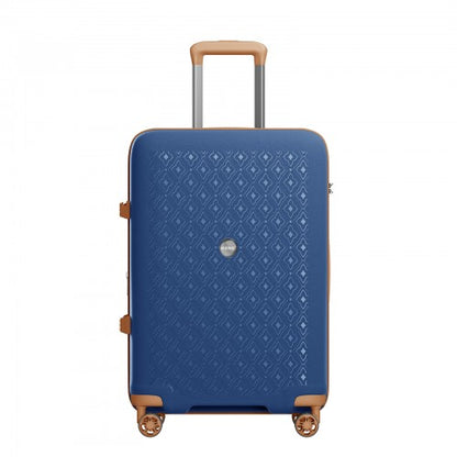 KSK2594 - Kono PP 20/24/28inch Hard Shell Expandable Luggage–Lightweight Suitcase with TSA Lock & Built-in Cup Holder - Navy and Brown