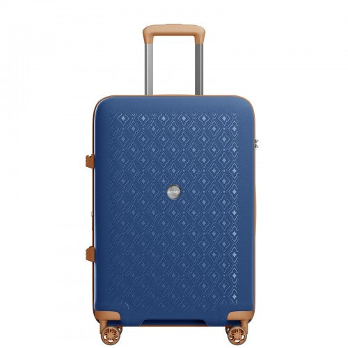 KSK2594 - Kono PP 28-inch Hard Shell Expandable Luggage–Lightweight Suitcase with TSA Lock & Built-in Cup Holder - Navy and Brown