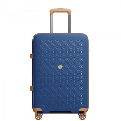 KSK2594 - Kono PP 28-inch Hard Shell Expandable Luggage–Lightweight Suitcase with TSA Lock & Built-in Cup Holder - Navy and Brown