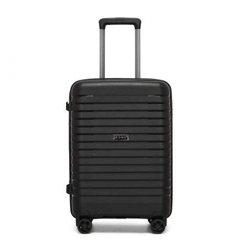 KSK2595 - Kono 20-Inch Hard Shell Scratch-Resistant PP Luggage with Cup Holder, TSA Lock & Expandable Design-Cabin Trolley For Travel - Black