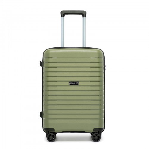 KSK2595 - Kono 20-Inch Hard Shell Scratch-Resistant PP Luggage with Cup Holder, TSA Lock & Expandable Design-Cabin Trolley For Travel - Green