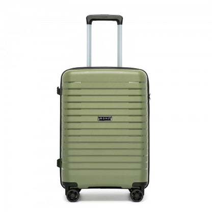 KSK2595 - Kono 20-Inch Hard Shell Scratch-Resistant PP Luggage with Cup Holder, TSA Lock & Expandable Design-Cabin Trolley For Travel - Green