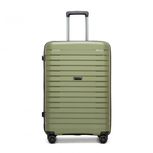 KSK2595 - Kono 28-Inch Hard Shell Scratch-Resistant PP Luggage with Cup Holder, TSA Lock & Expandable Design-Check-in Luggage For Travel - Green