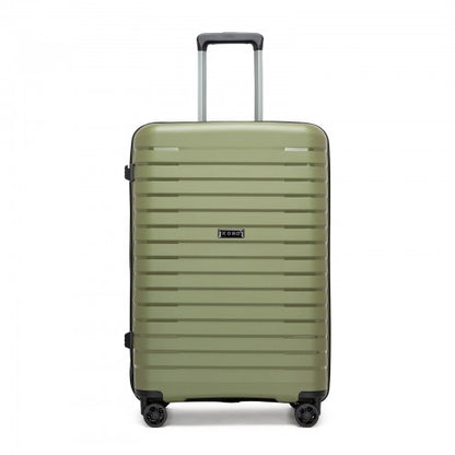 KSK2595 - Kono 24-Inch Hard Shell Scratch-Resistant PP Luggage with Cup Holder, TSA Lock & Expandable Design-Check-in Luggage For Travel - Green