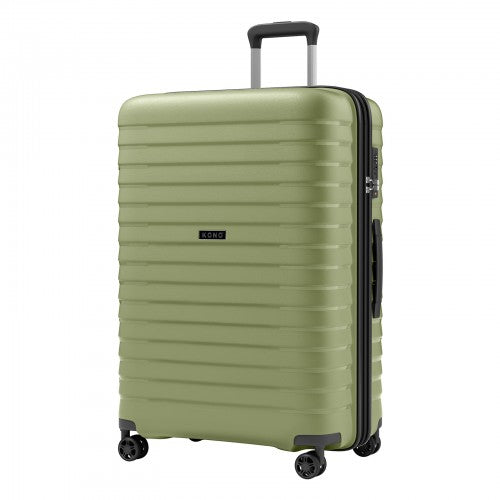 KSK2595 - Kono 28-Inch Hard Shell Scratch-Resistant PP Luggage with Cup Holder, TSA Lock & Expandable Design-Check-in Luggage For Travel - Green