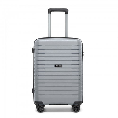 KSK2595 - Kono 20-Inch Hard Shell Scratch-Resistant PP Luggage with Cup Holder, TSA Lock & Expandable Design-Cabin Trolley For Travel - Grey
