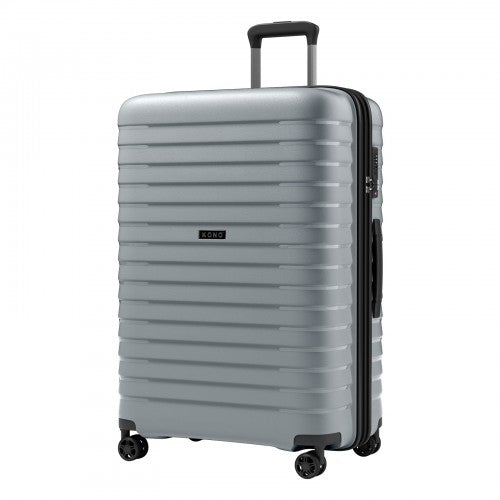 KSK2595 - Kono 28-Inch Hard Shell Scratch-Resistant PP Luggage with Cup Holder, TSA Lock & Expandable Design-Check-in Luggage For Travel - Grey