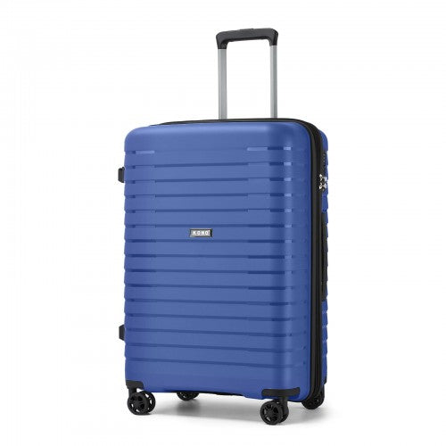 KSK2595 - Kono 24-Inch Hard Shell Scratch-Resistant PP Luggage with Cup Holder, TSA Lock & Expandable Design-Check-in Luggage For Travel - Navy