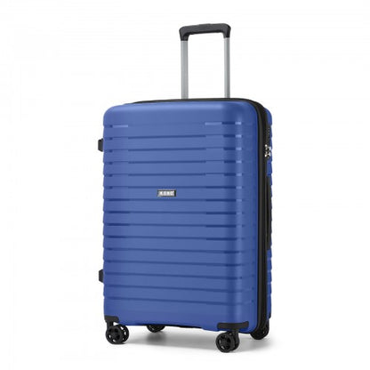 KSK2595 - Kono 24-Inch Hard Shell Scratch-Resistant PP Luggage with Cup Holder, TSA Lock & Expandable Design-Check-in Luggage For Travel - Navy